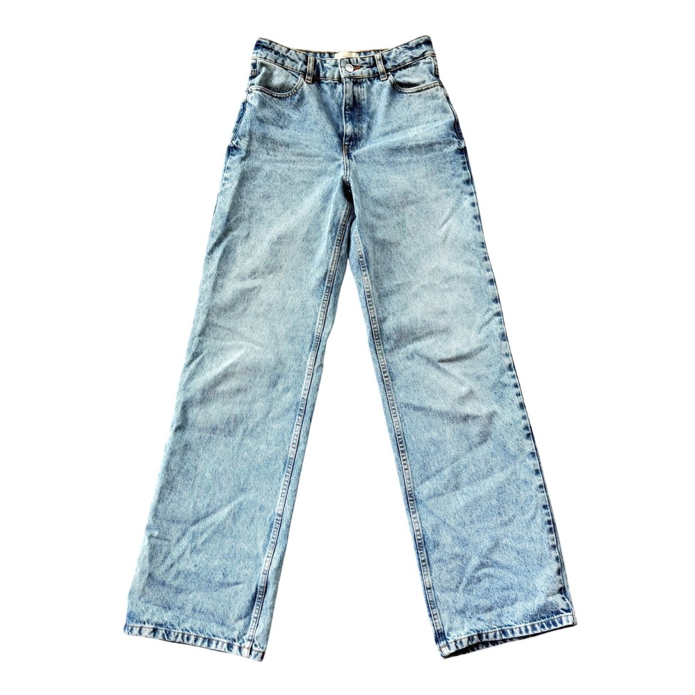 Sézane Denim Womens High Rise Wide Leg Relaxed Jeans Light Wash Blue EU 36 US 4